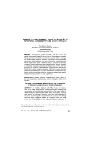 A ANÁLISE DO COMPORTAMENTO VERBAL E A AQUISIÇÃO DE