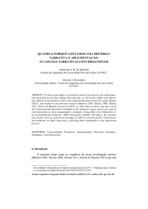 quando e porquê contamos uma história? narrativa e