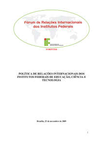 política de relações internacionais dos institutos federais de