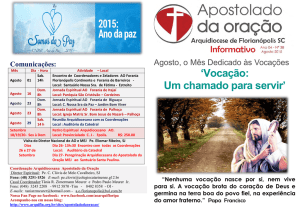 Vocação: Um chamado para servir - Arquidiocese de Florianópolis/SC