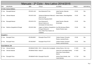 Manuais - 2º Ciclo - Ano Letivo 2014/2015