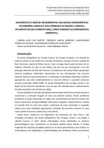 DIAGNÓSTICO E ANÁLISE GEOAMBIENTAL DAS BACIAS