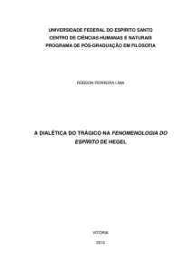 A DIALÉTICA DO TRÁGICO NA FENOMENOLOGIA DO ESPÍRITO