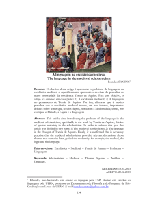 A linguagem na escolástica medieval The language in the medieval