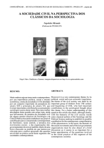 a sociedade civil na perspectiva dos clássicos da sociologia