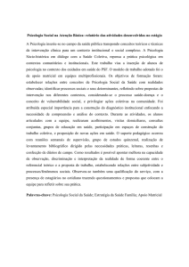 Psicologia Social na Atenção Básica: relatório das atividades