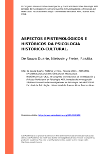 aspectos epistemológicos e históricos da psicologia histórico