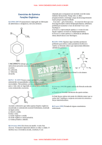 Exercícios de Química Funções Orgânicas