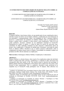 O CONHECIMENTO DOS PORTADORES DE DIABETES MELLITUS