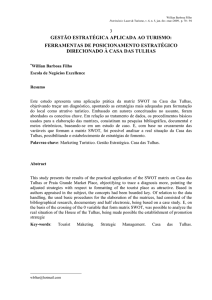 gestão estratégica aplicada ao turismo: ferramentas de