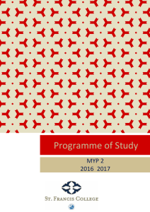 Programa de estudo MYP 2 - 2016/2017