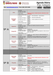 Agenda Diária 9º Ano