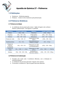 Apostila de Química 27 – Polímeros