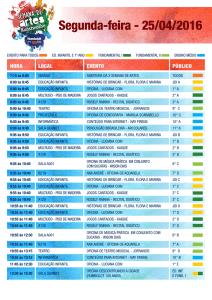 Segunda-feira - 25/04/2016