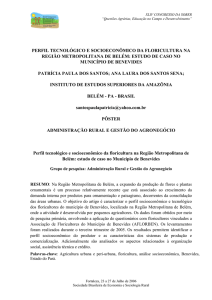 perfil tecnológico e socioeconômico da floricultura na