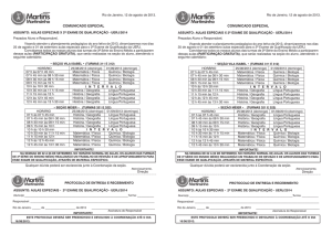 Aulas especiais x UERJ