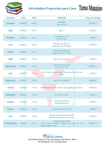 Atividades Propostas para Casa
