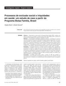 Processos de exclusão social e iniquidades em saúde: um estudo
