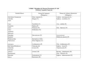 UFRRJ - Disciplinas de Doenas Parasitrias IV-105 e IV-104