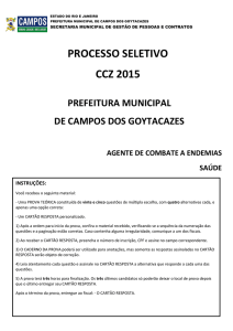 caderno de prova - Governo do Estado do Rio de Janeiro