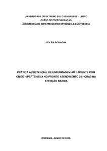 PRÁTICA ASSISTENCIAL DE ENFERMAGEM AO PACIENTE COM