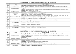 calendário de provas bimestrais 2011 – 1º bimestre