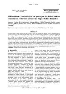 Florescimento e frutificação de genótipos de pinhão manso