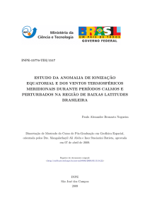 Estudo da anomalia de ionização equatorial e dos - mtc