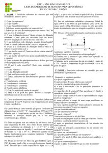 IFMG – SÃO JOÃO EVANGELISTA LISTA DE EXERCÍCIOS DE