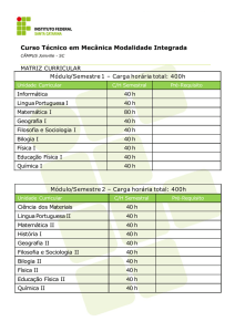 Curso Técnico em Mecânica Modalidade Integrada