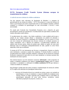 ECTS: European Credit Transfer System (Sistema europeu de