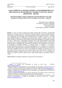 CARACTERÍSTICAS SOCIOECONÔMICAS DOS RIBEIRINHOS NO