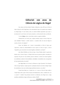 Editorial: 200 anos da Ciência da Lógica de Hegel