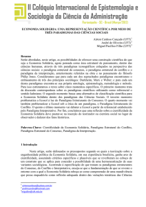 Economia solidária - Colóquio Internacional de Epistemologia e