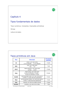 Capítulo 4 Tipos fundamentais de dados Tipos