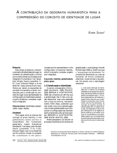 a contribuição da geografia humanística para a compreensão do