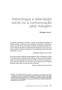 Heterologia e alteridade social ou a comunicação pela margem