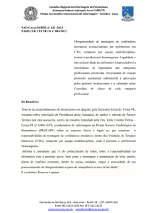 PAD Coren/DIPRE nº 622 /2013 PARECER TÉCNICO nº - Coren-PE
