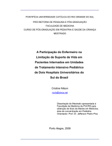 A Participação do Enfermeiro na Limitação de Suporte de Vida em