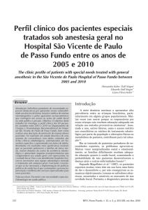 Perfil clínico dos pacientes especiais tratados sob anestesia geral