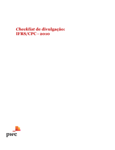 Checklist de divulgação: IFRS/CPC - 2010