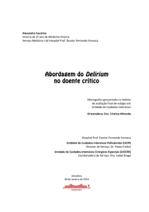 Alexandra Faustino - Abordagem do Delirium no doente cri¦ütico
