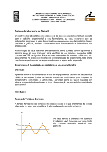 Associação de resistores e uso do multímetro