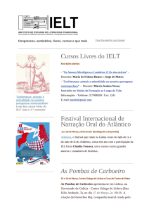 Boletim IELT (10 a 16 de Março). - Instituto de Estudos de Literatura