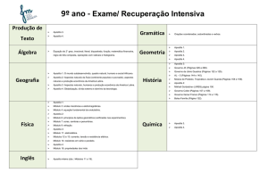 9º ano - Exame/ Recuperação Intensiva