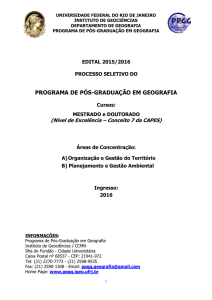 CURSO DE MESTRADO - Departamento de Geografia da UFRJ