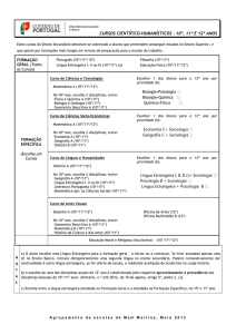 Ensino Secundário - Cursos Gerais - 10º, 11º e 12º anos