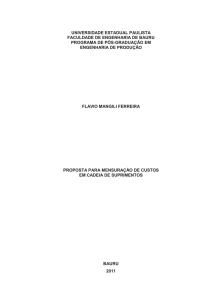 Proposta para mensuração de custos em cadeia de suprimentos