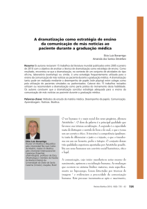 A dramatiza&ccedil;&atilde;o como estrat&eacute;gia de ensino da comunica&ccedil;&atilde;o de m&aacute;s