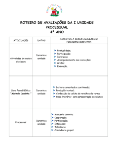 roteiro de avaliações da iiª unidade